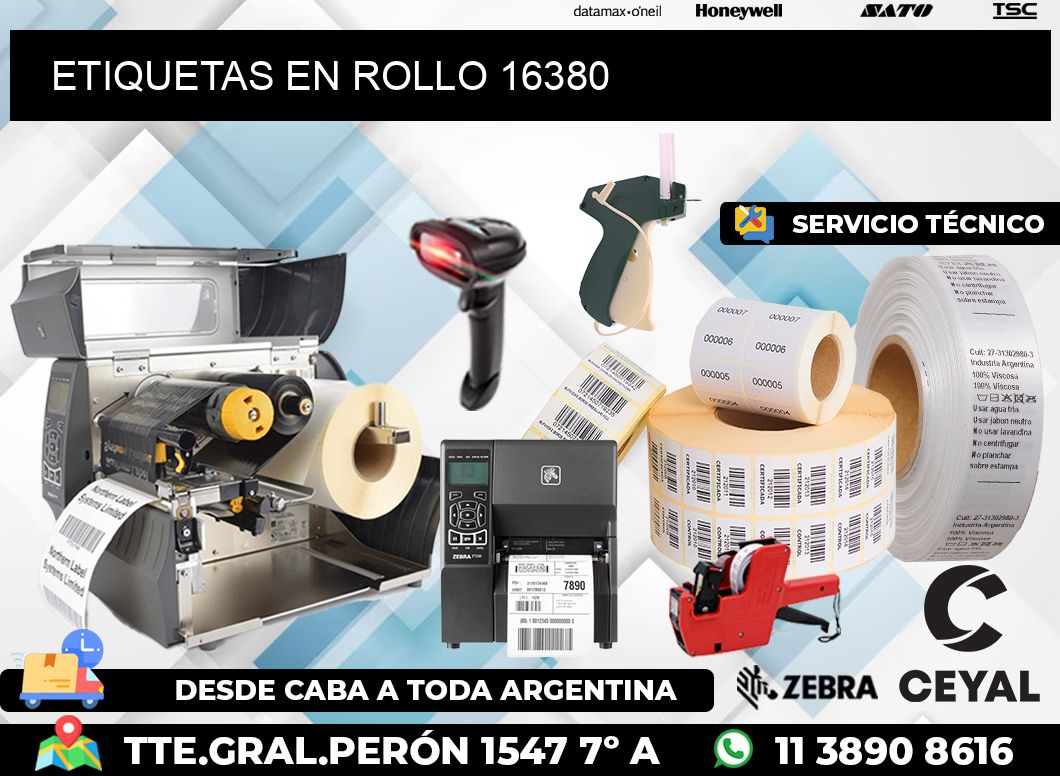 ETIQUETAS EN ROLLO 16380