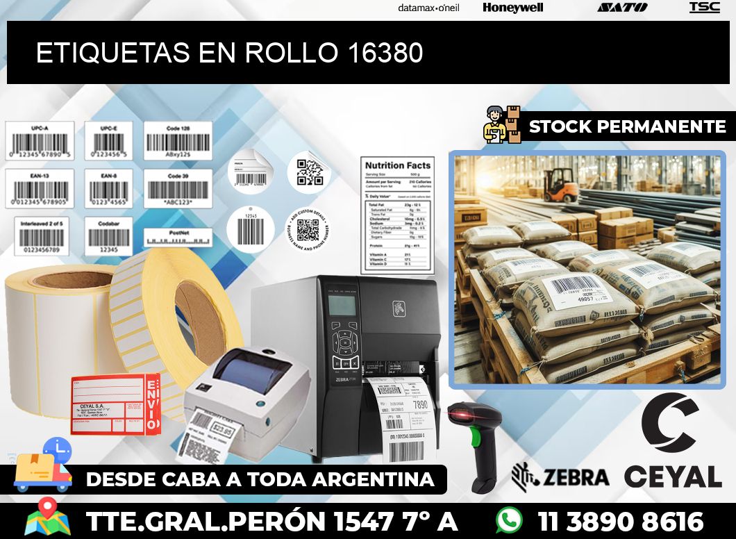 ETIQUETAS EN ROLLO 16380