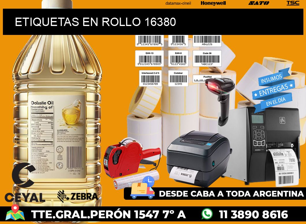 ETIQUETAS EN ROLLO 16380
