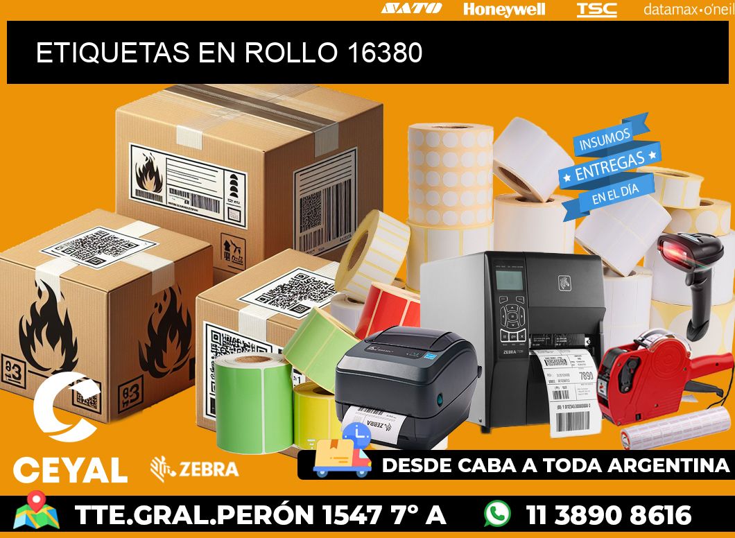 ETIQUETAS EN ROLLO 16380