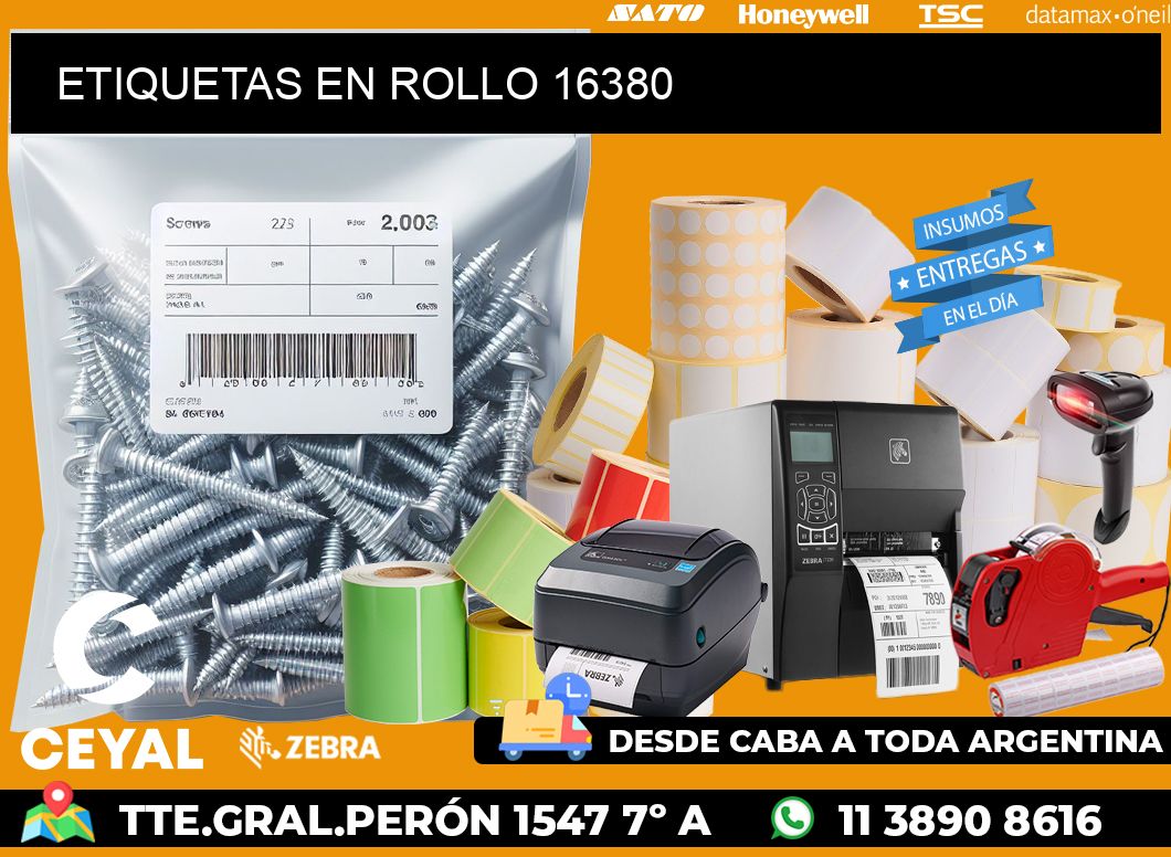 ETIQUETAS EN ROLLO 16380