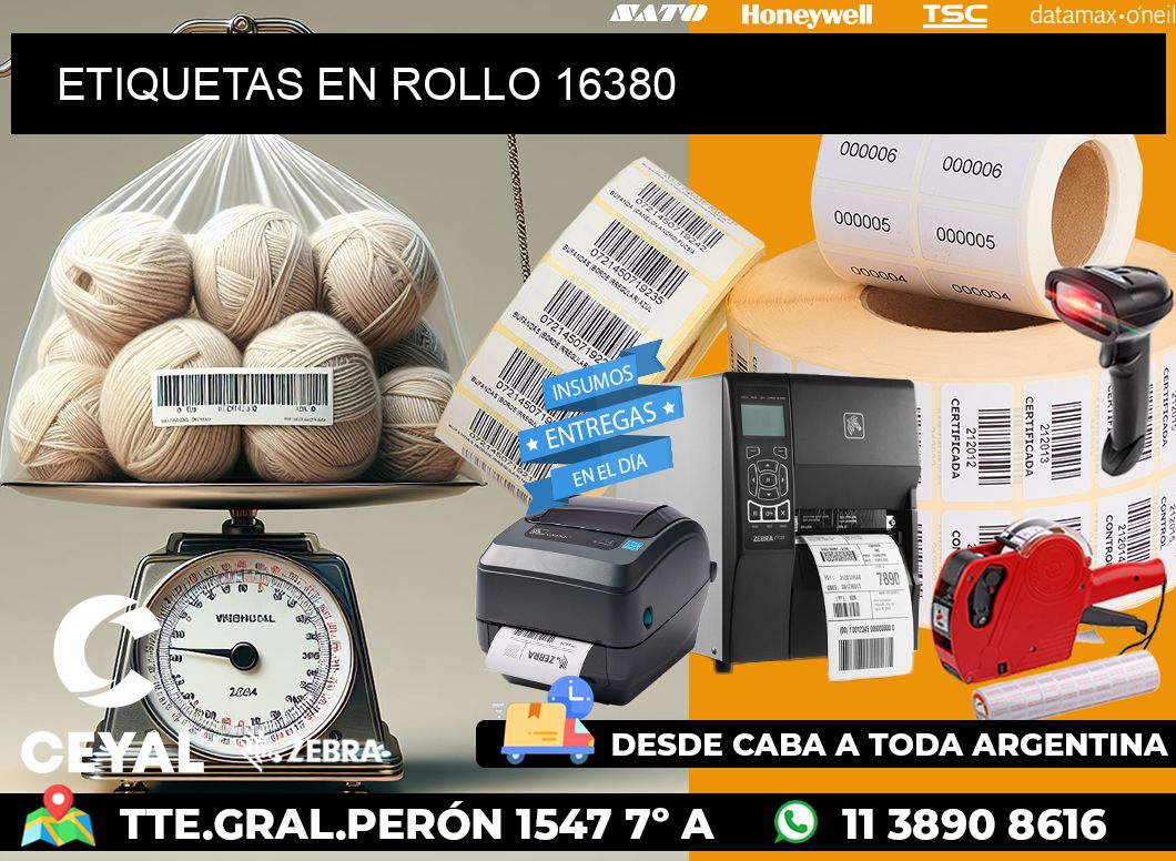 ETIQUETAS EN ROLLO 16380