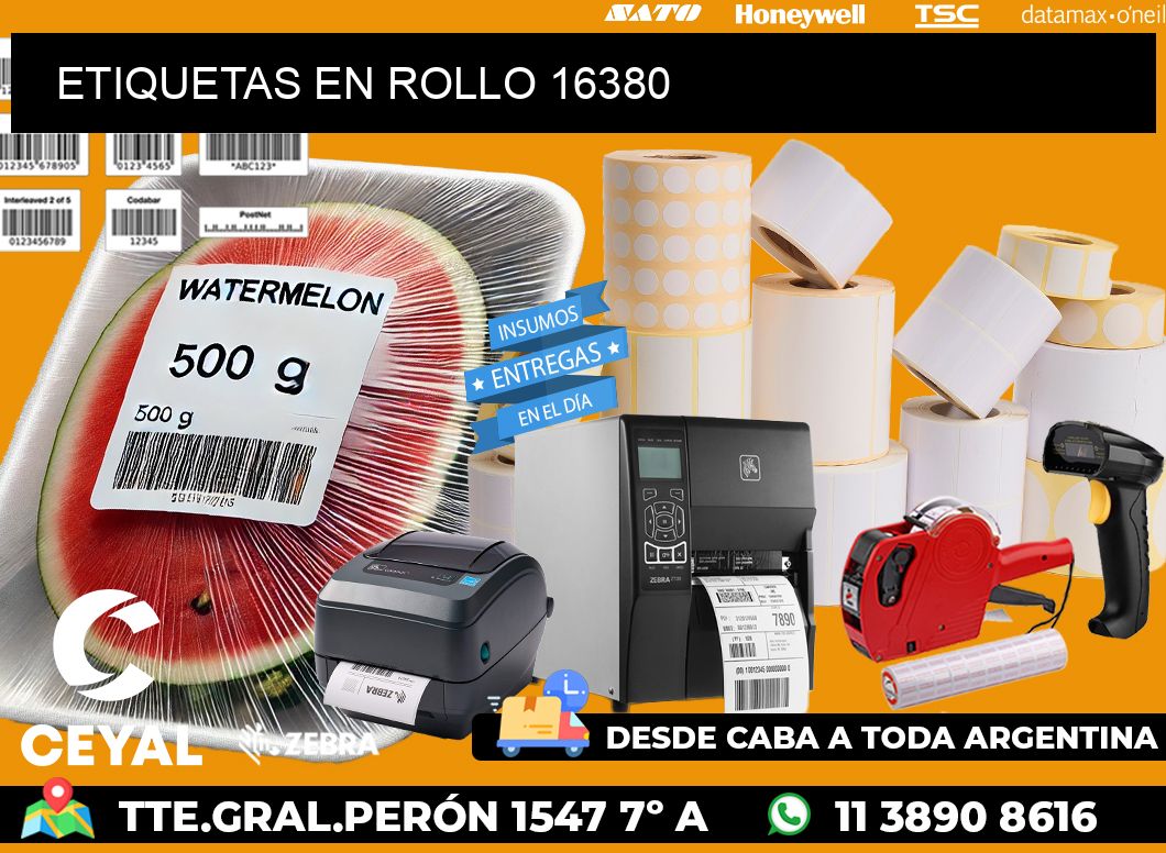 ETIQUETAS EN ROLLO 16380