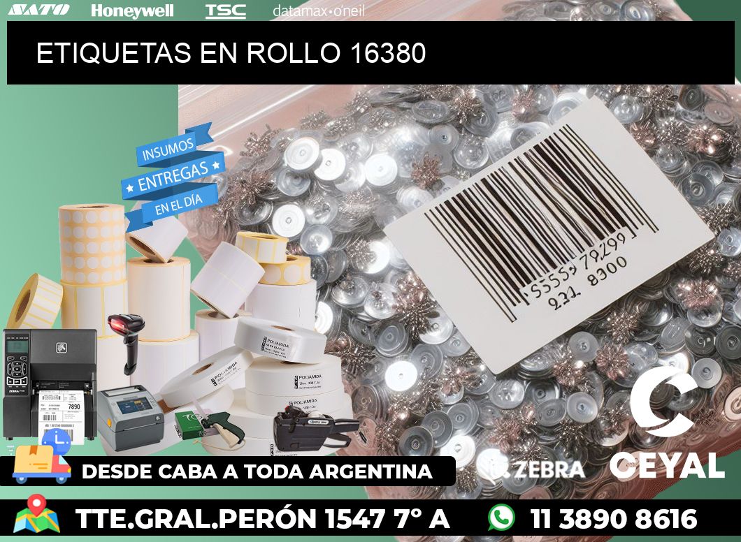 ETIQUETAS EN ROLLO 16380