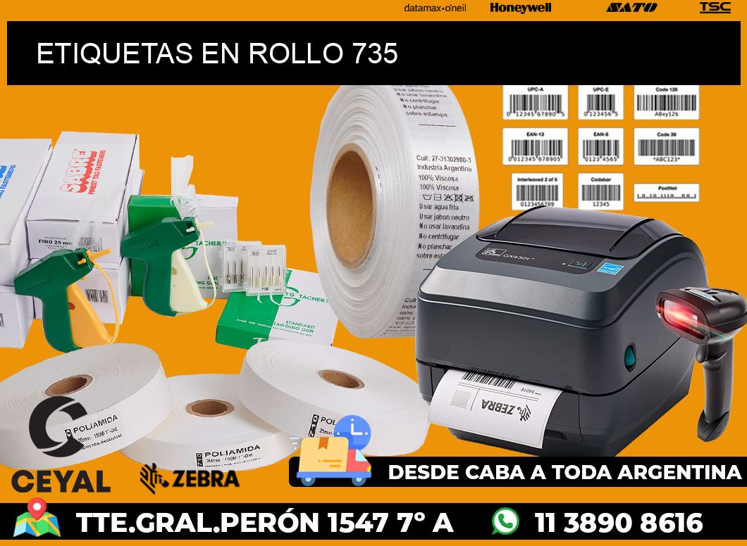 ETIQUETAS EN ROLLO 735