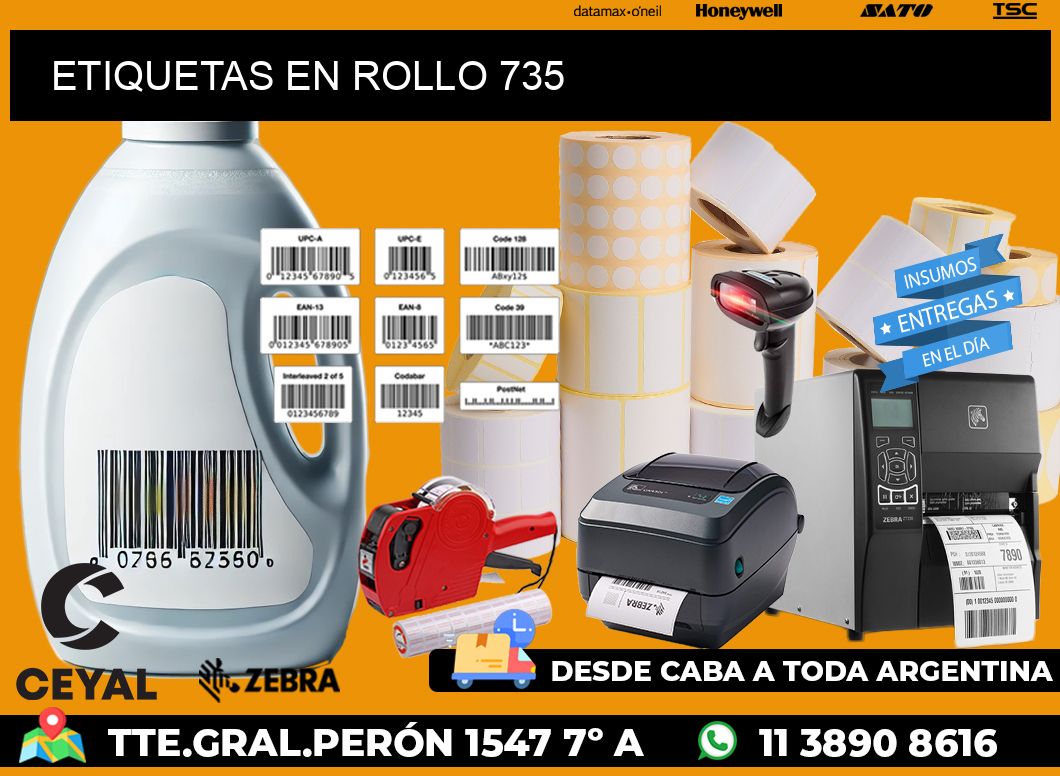 ETIQUETAS EN ROLLO 735