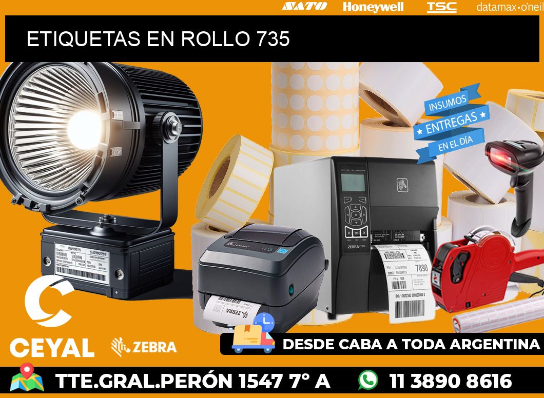 ETIQUETAS EN ROLLO 735