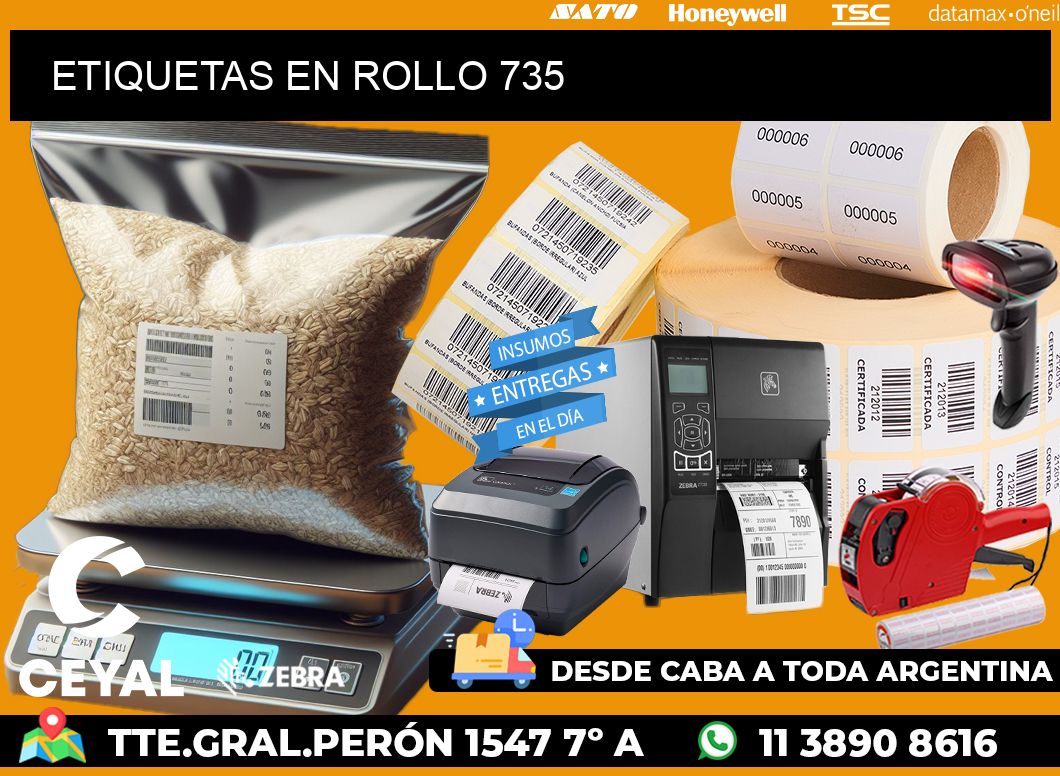 ETIQUETAS EN ROLLO 735