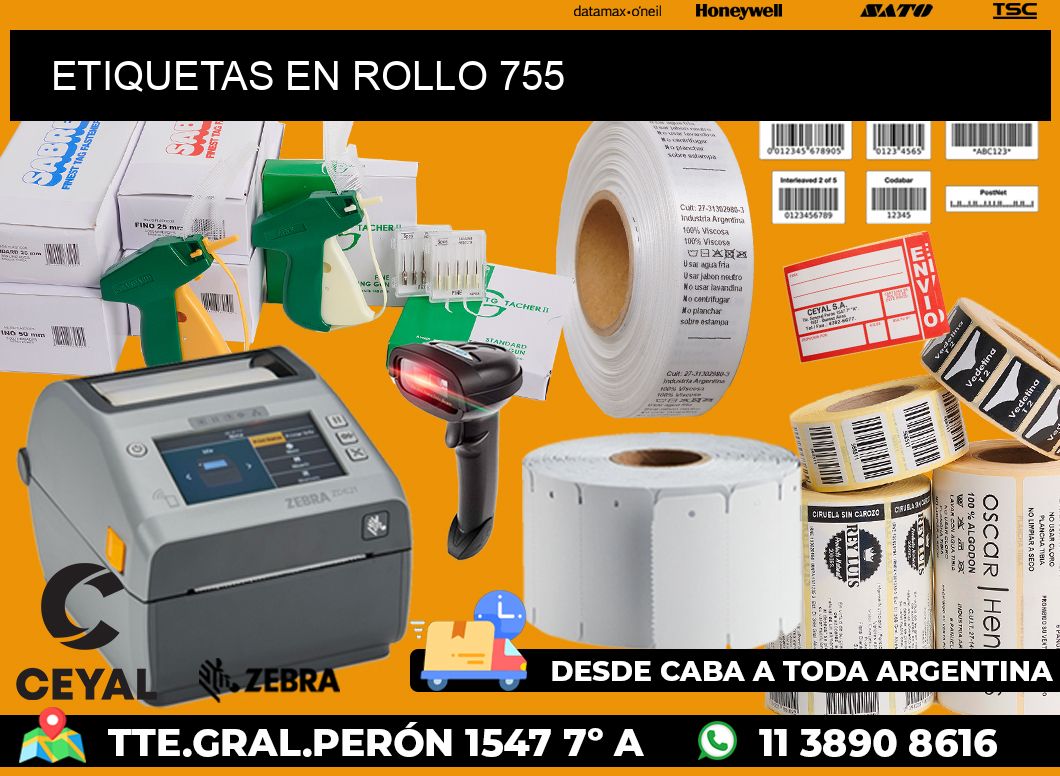 ETIQUETAS EN ROLLO 755