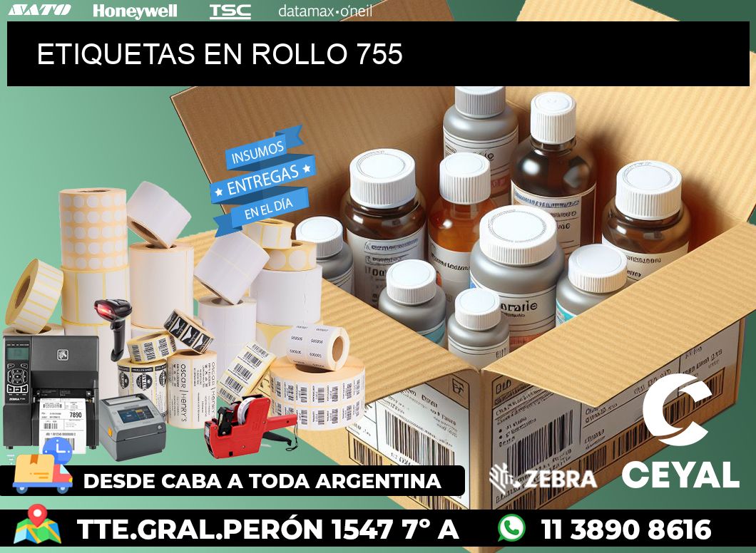 ETIQUETAS EN ROLLO 755