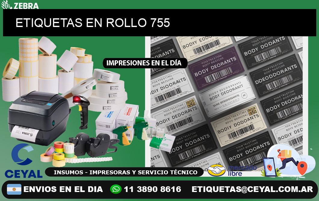 ETIQUETAS EN ROLLO 755