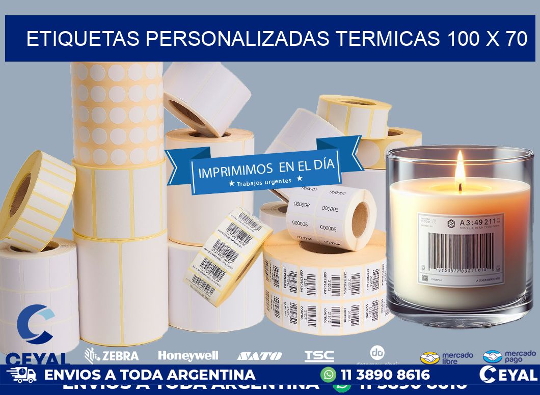 ETIQUETAS PERSONALIZADAS TERMICAS 100 x 70