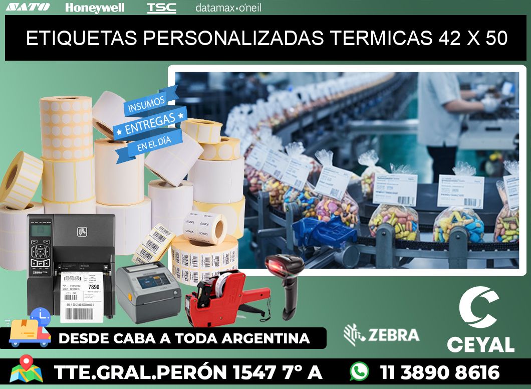 ETIQUETAS PERSONALIZADAS TERMICAS 42 x 50