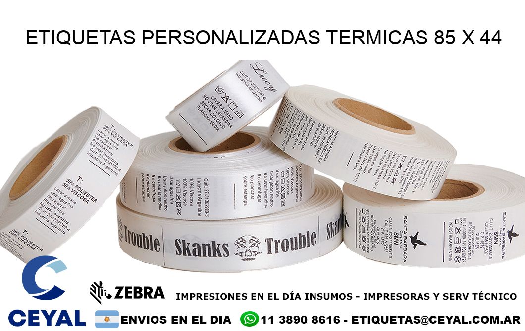 ETIQUETAS PERSONALIZADAS TERMICAS 85 x 44