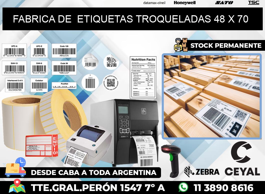 FABRICA DE  ETIQUETAS TROQUELADAS 48 x 70