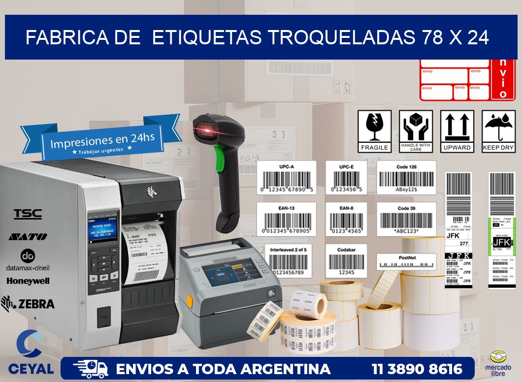 FABRICA DE  ETIQUETAS TROQUELADAS 78 x 24