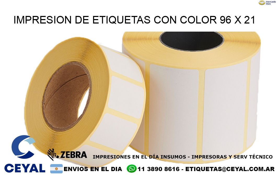 IMPRESION DE ETIQUETAS CON COLOR 96 x 21