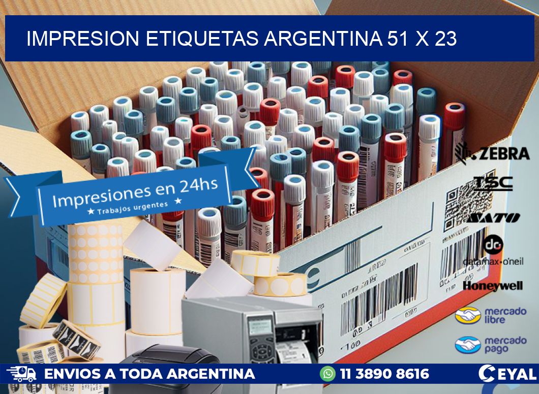 IMPRESION ETIQUETAS ARGENTINA 51 x 23