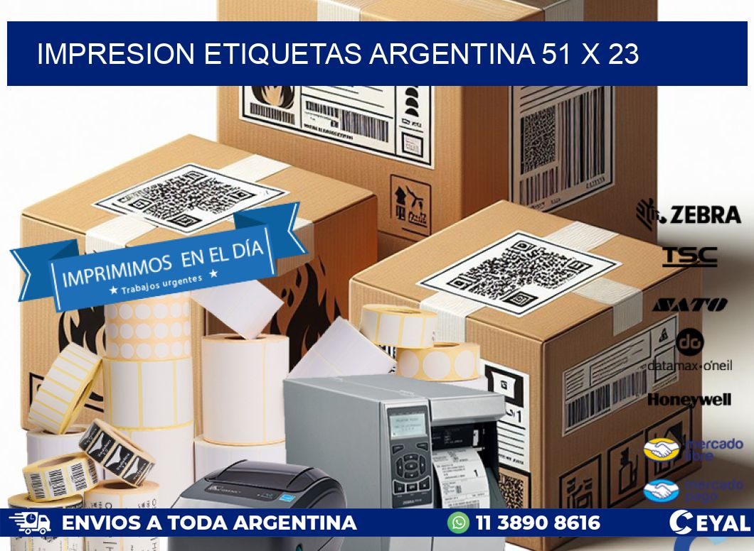 IMPRESION ETIQUETAS ARGENTINA 51 x 23