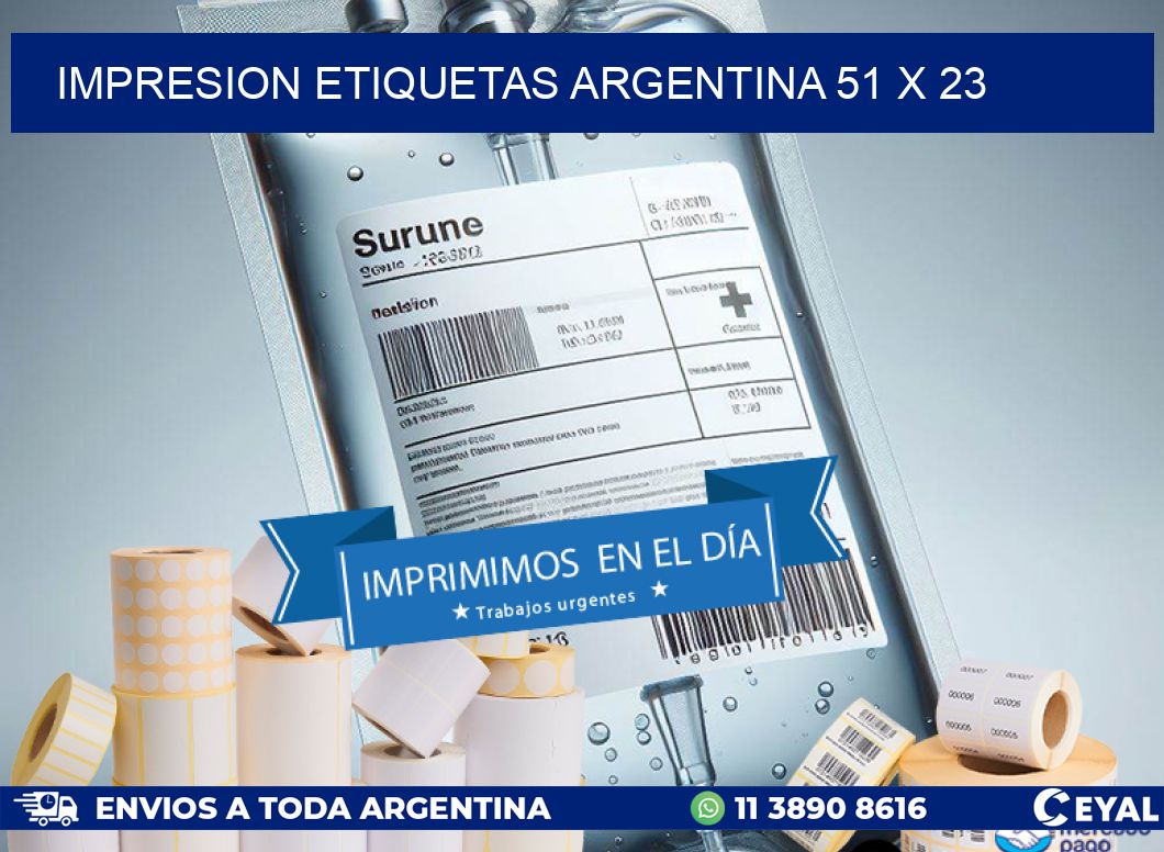 IMPRESION ETIQUETAS ARGENTINA 51 x 23