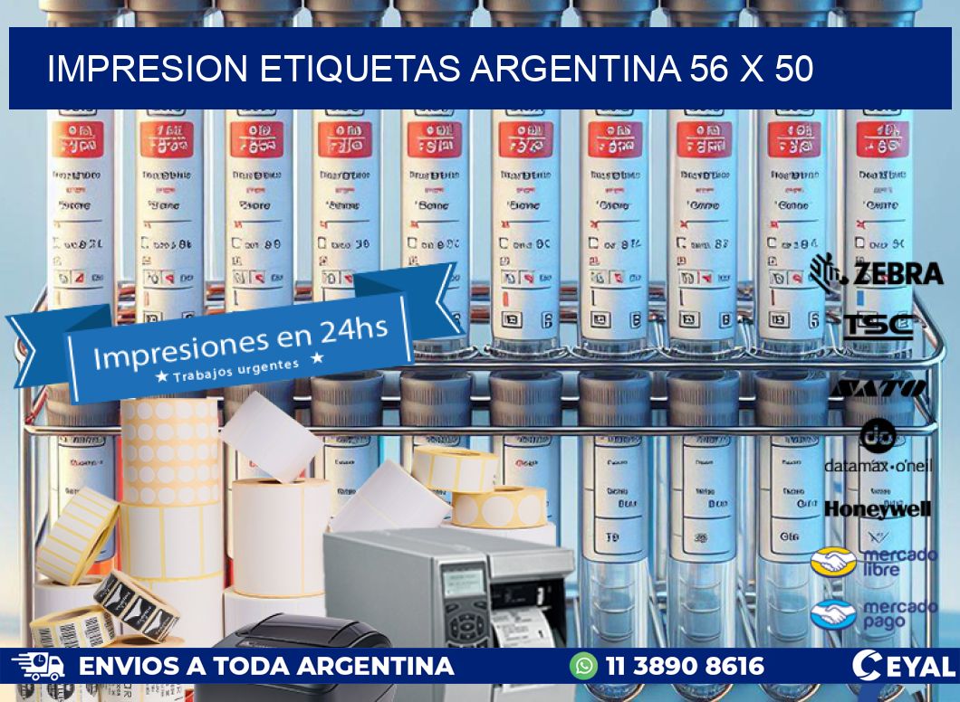 IMPRESION ETIQUETAS ARGENTINA 56 x 50