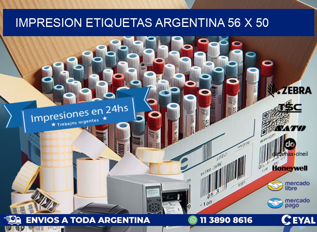 IMPRESION ETIQUETAS ARGENTINA 56 x 50