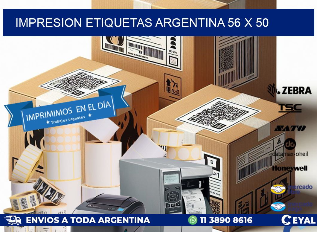 IMPRESION ETIQUETAS ARGENTINA 56 x 50