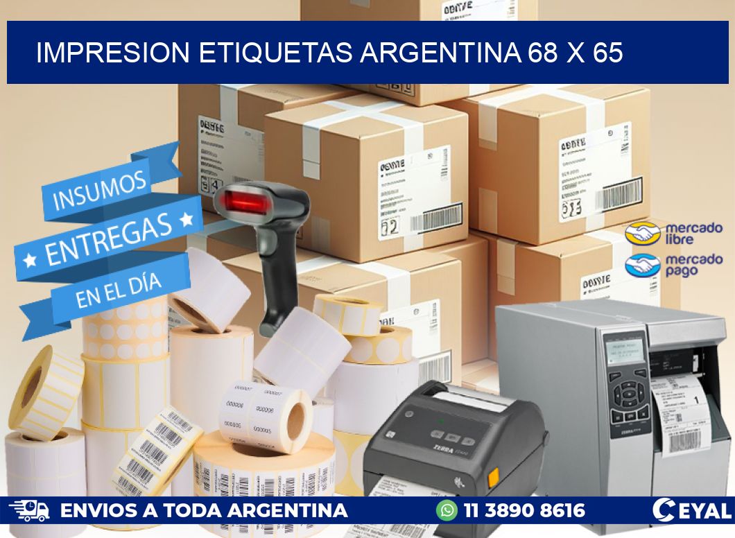 IMPRESION ETIQUETAS ARGENTINA 68 x 65