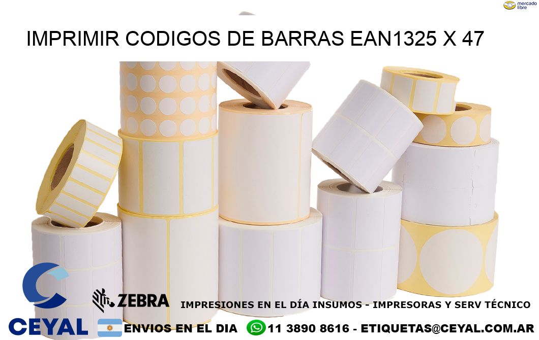 IMPRIMIR CODIGOS DE BARRAS EAN1325 x 47