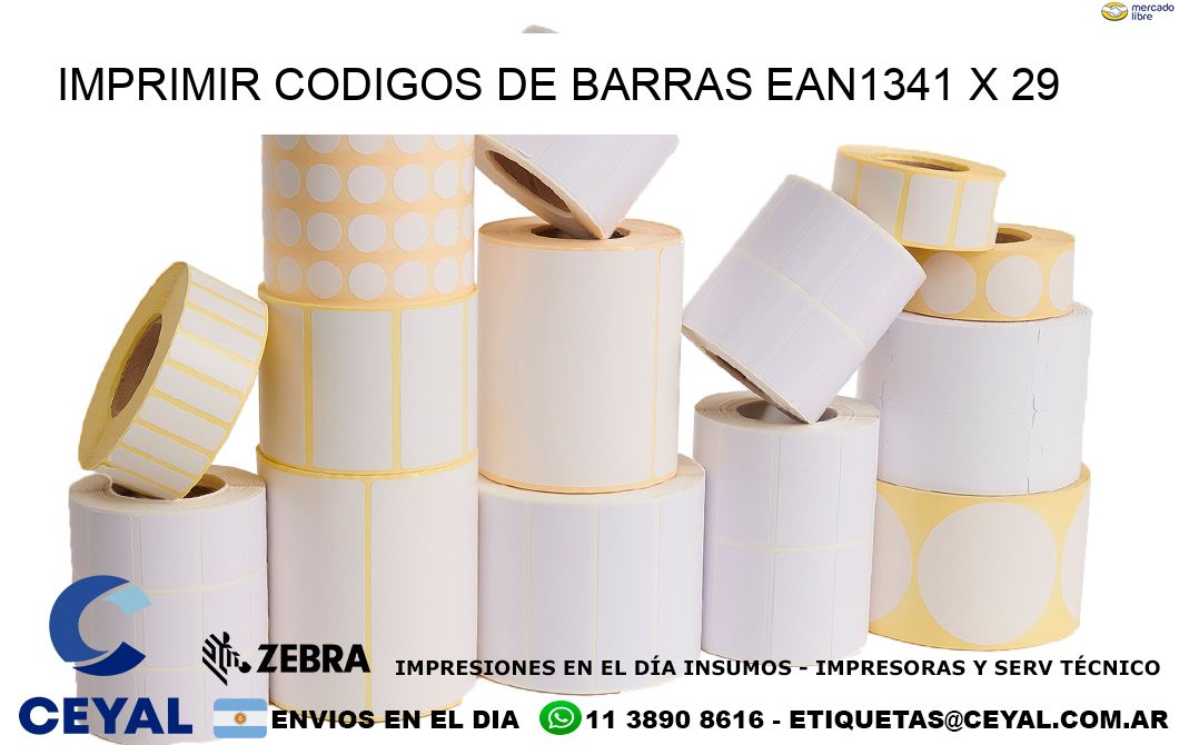 IMPRIMIR CODIGOS DE BARRAS EAN1341 x 29