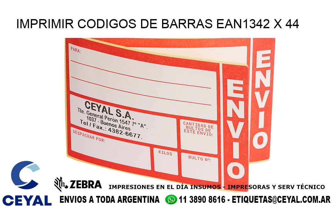 IMPRIMIR CODIGOS DE BARRAS EAN1342 x 44