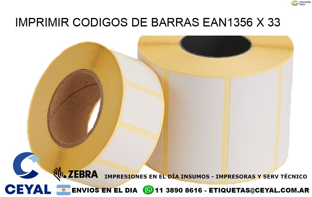 IMPRIMIR CODIGOS DE BARRAS EAN1356 x 33