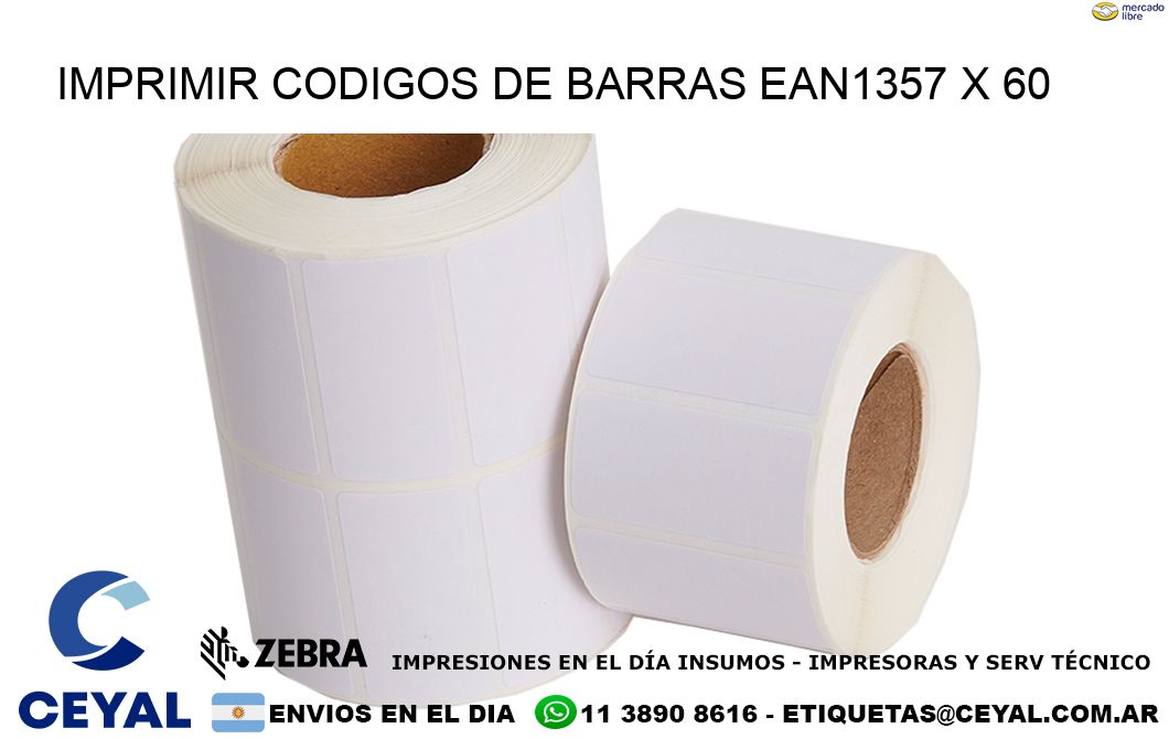 IMPRIMIR CODIGOS DE BARRAS EAN1357 x 60