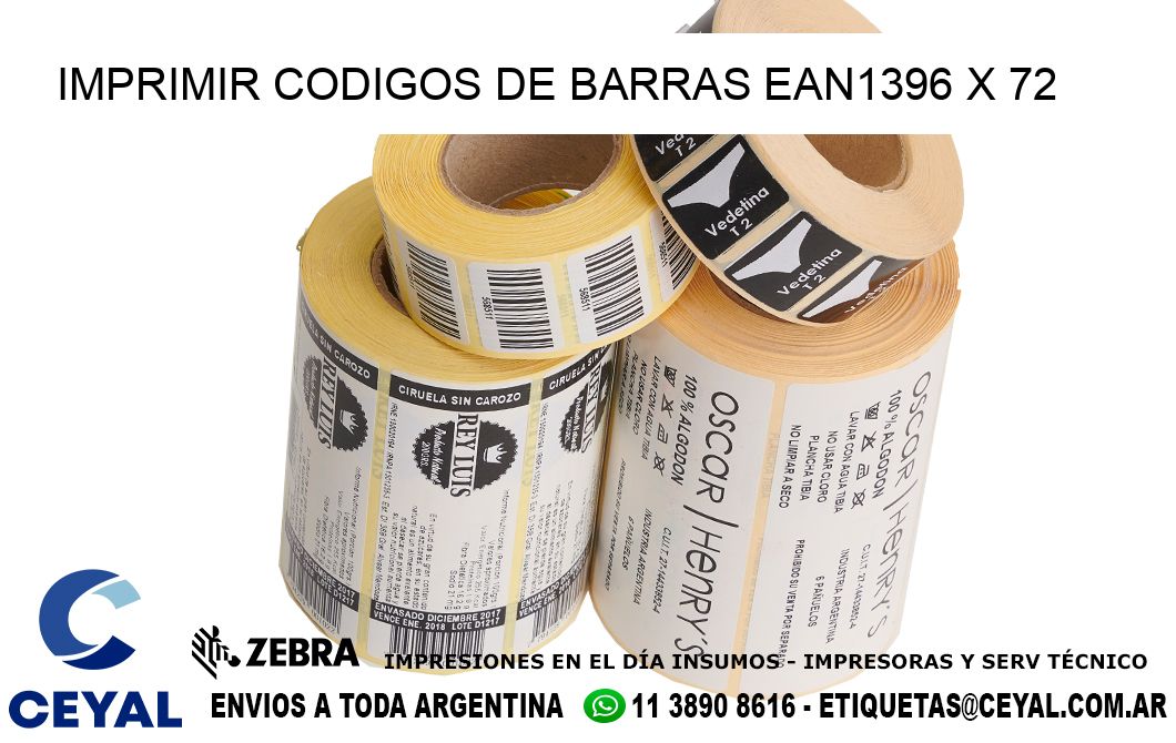 IMPRIMIR CODIGOS DE BARRAS EAN1396 x 72