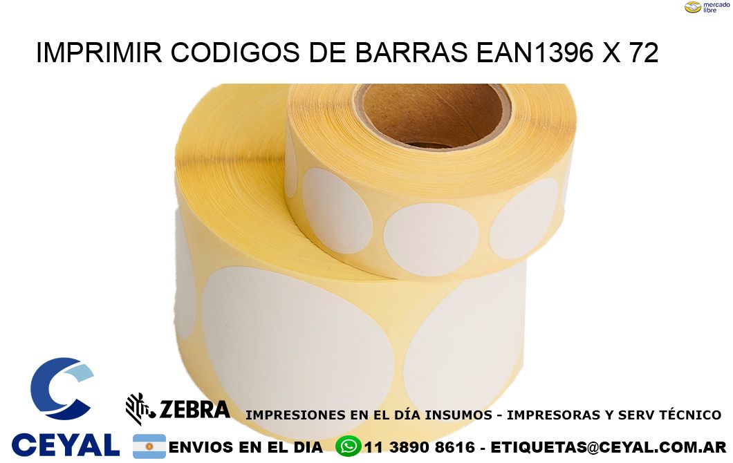 IMPRIMIR CODIGOS DE BARRAS EAN1396 x 72