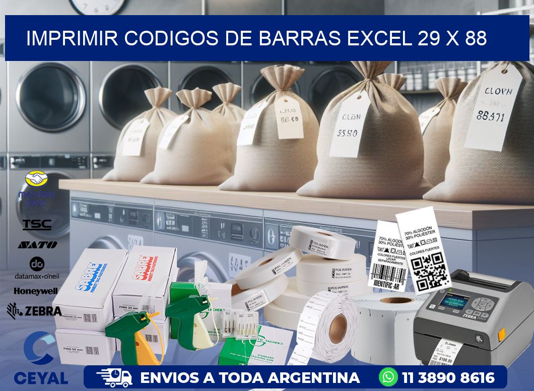 IMPRIMIR CODIGOS DE BARRAS EXCEL 29 x 88