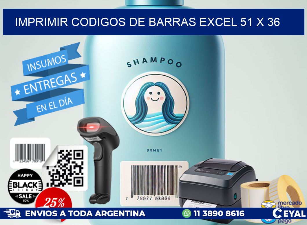 IMPRIMIR CODIGOS DE BARRAS EXCEL 51 x 36