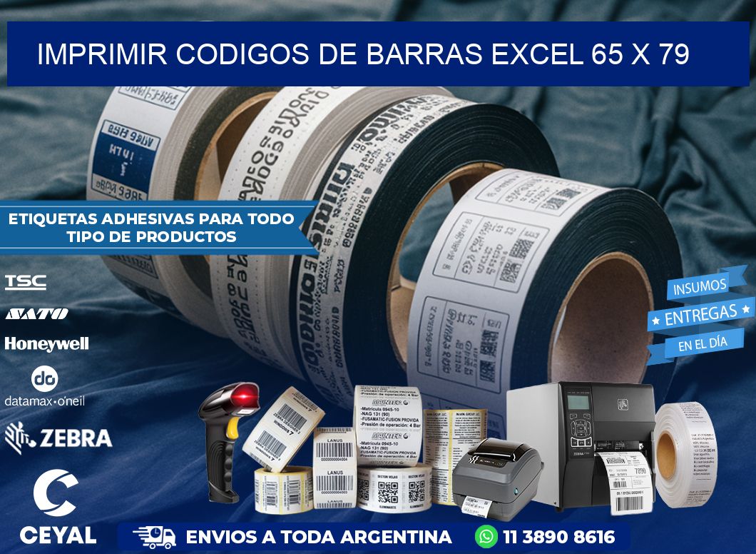 IMPRIMIR CODIGOS DE BARRAS EXCEL 65 x 79