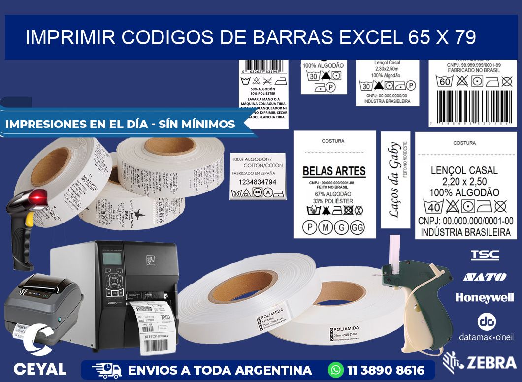 IMPRIMIR CODIGOS DE BARRAS EXCEL 65 x 79