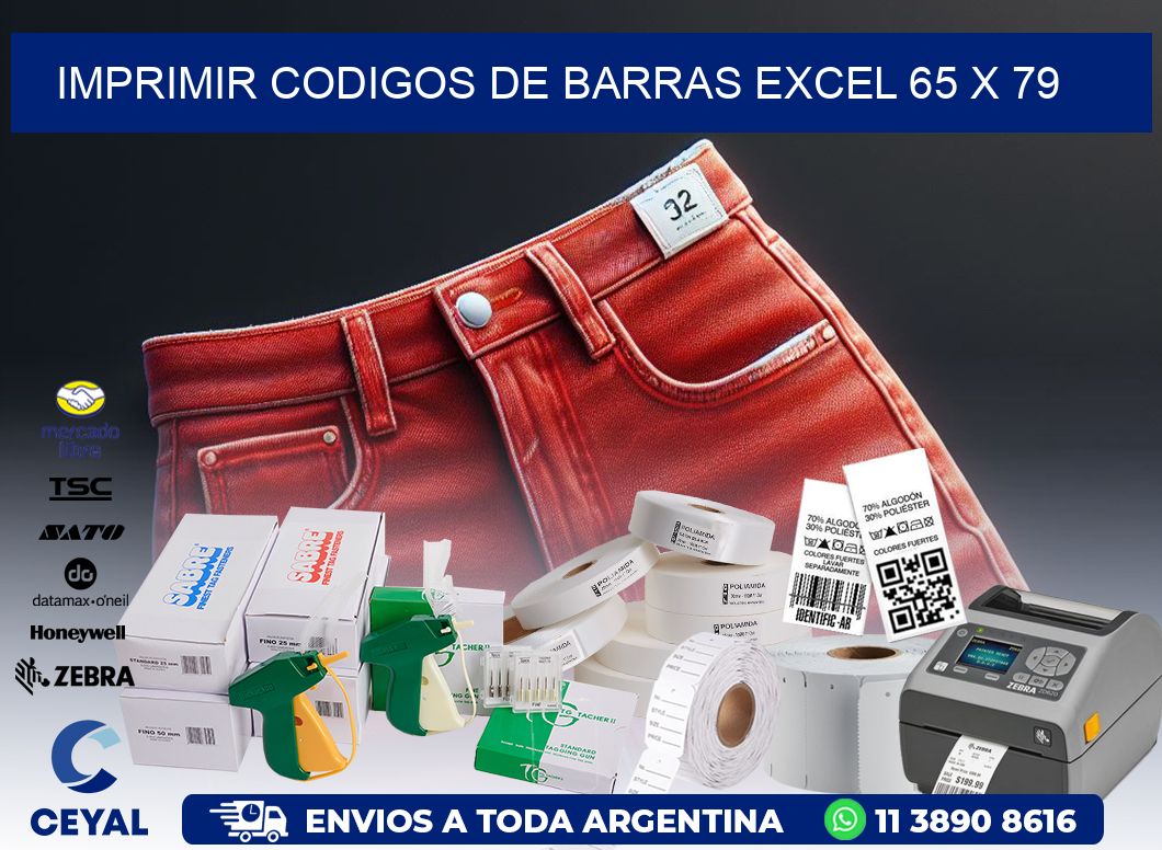 IMPRIMIR CODIGOS DE BARRAS EXCEL 65 x 79