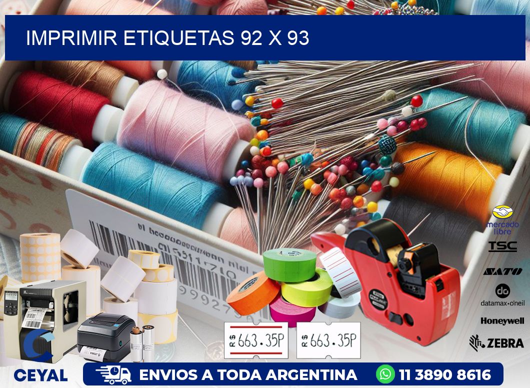 IMPRIMIR ETIQUETAS 92 x 93