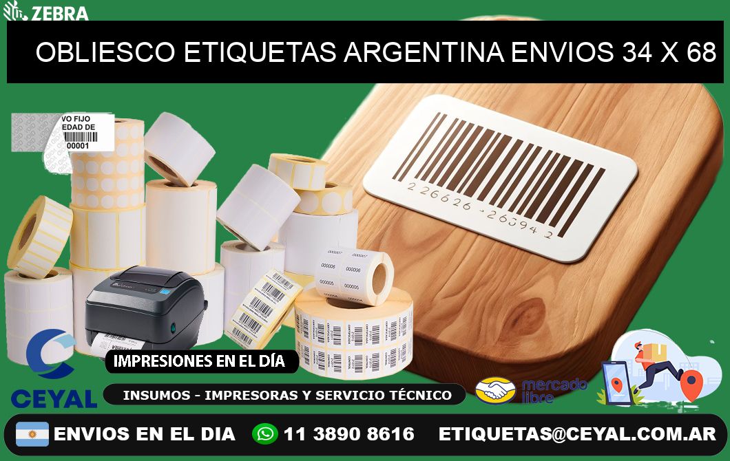 OBLIESCO ETIQUETAS ARGENTINA ENVIOS 34 x 68