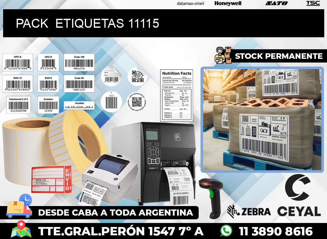 PACK  ETIQUETAS 11115