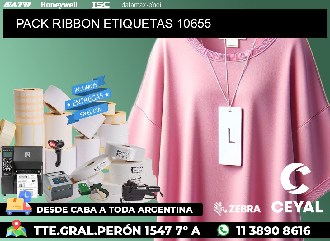 PACK RIBBON ETIQUETAS 10655