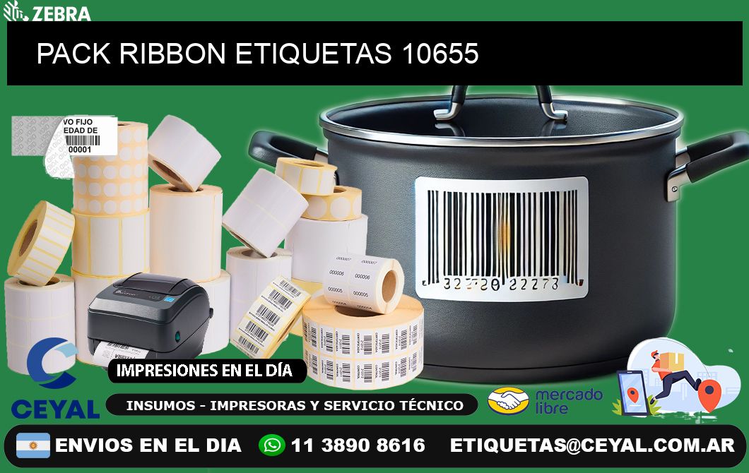 PACK RIBBON ETIQUETAS 10655