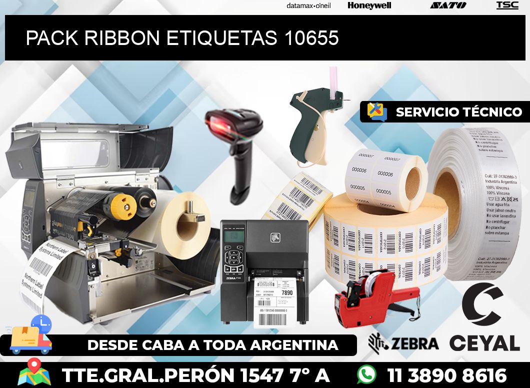 PACK RIBBON ETIQUETAS 10655