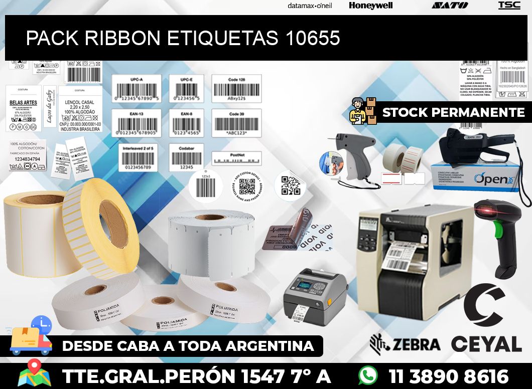 PACK RIBBON ETIQUETAS 10655