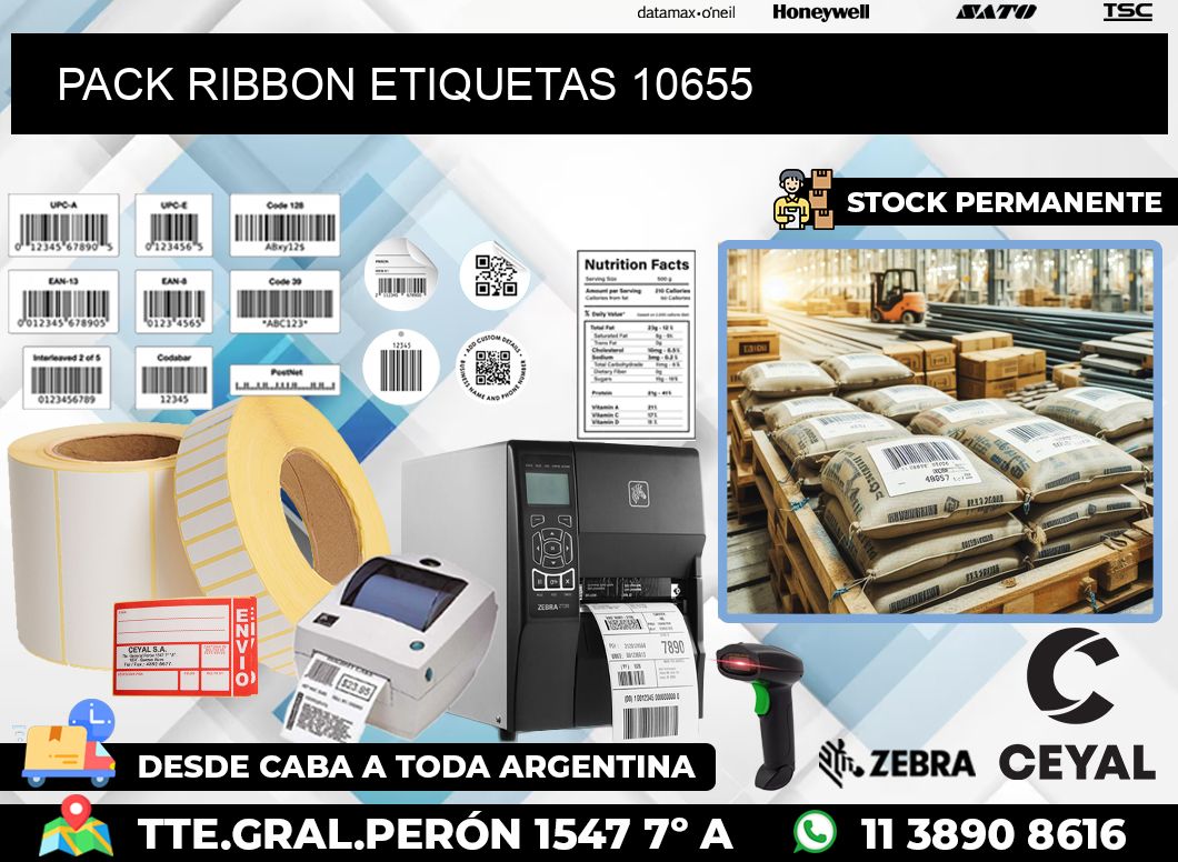 PACK RIBBON ETIQUETAS 10655