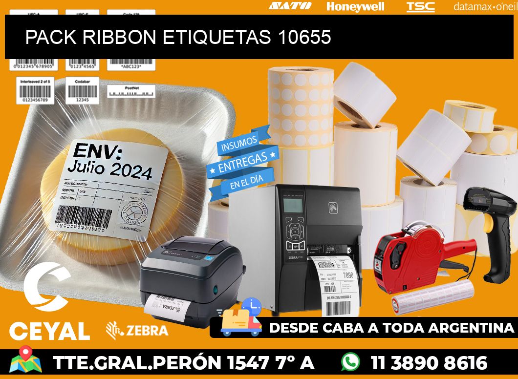 PACK RIBBON ETIQUETAS 10655