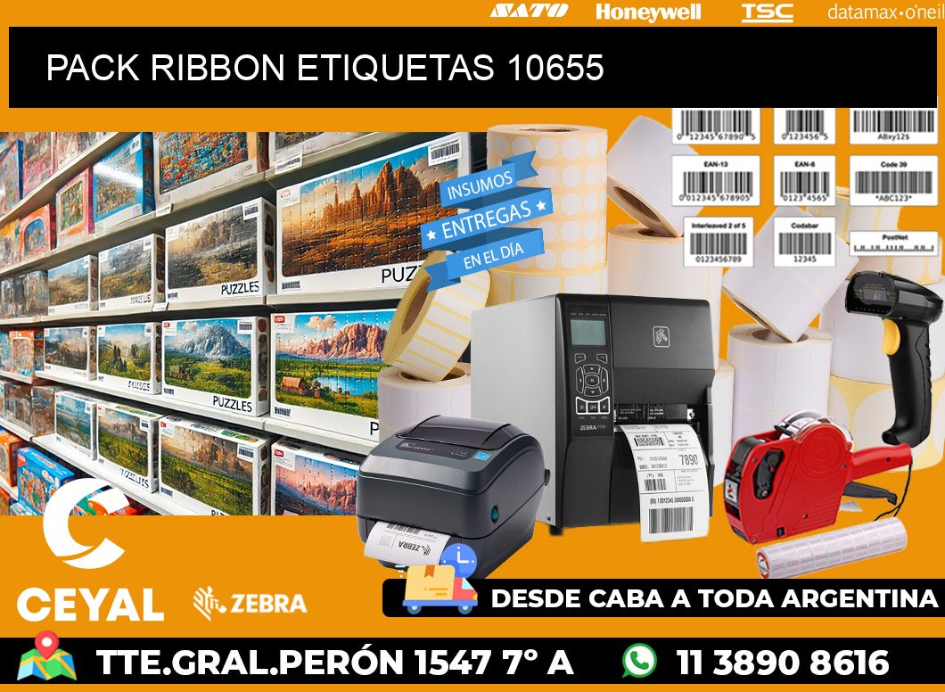 PACK RIBBON ETIQUETAS 10655